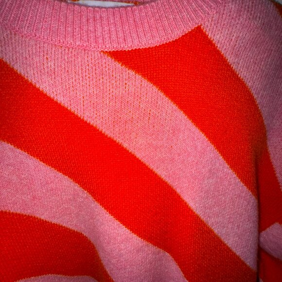 MNG | Mango Pink & Orange Bold Stripe Sweater – Size S | Like New - Picture 5 of 5